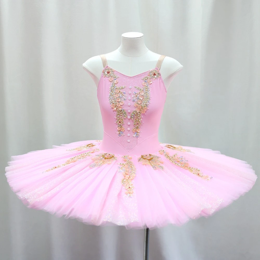 Vestido tut&uacute; de ballet con adornos florales | Opciones rojo/rosa/amarillo | Tallas para ni&ntilde;os y adul