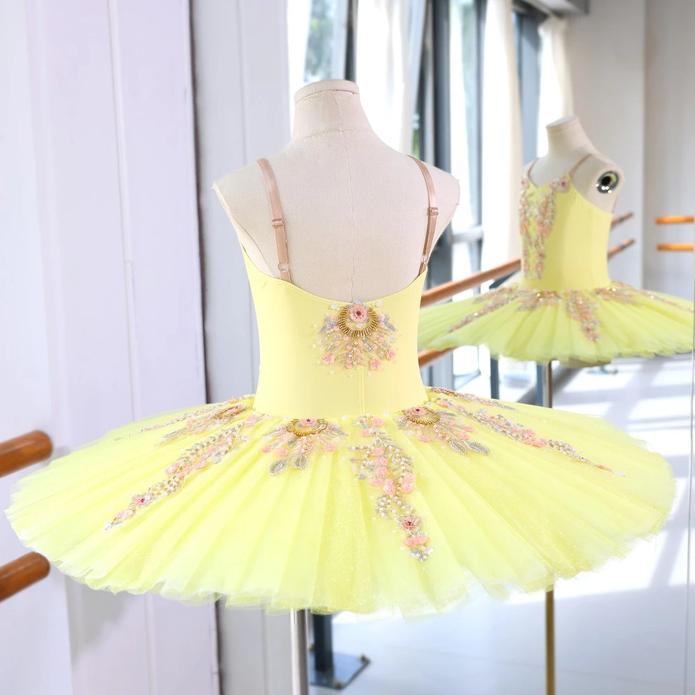 Vestido tut&uacute; de ballet con adornos florales | Opciones rojo/rosa/amarillo | Tallas para ni&ntilde;os y adul