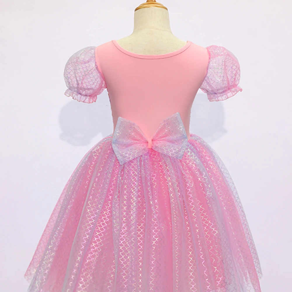 Princesa sirena rosa para ni&ntilde;as Vestido-ALP0113