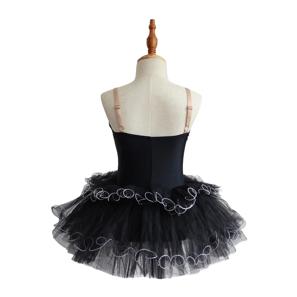 Vestido de tut&uacute; de ballet para ni&ntilde;as de encaje dorado Disfraz de actuaci&oacute;n esc&eacute;nica para ni&ntilde;os-ALP03