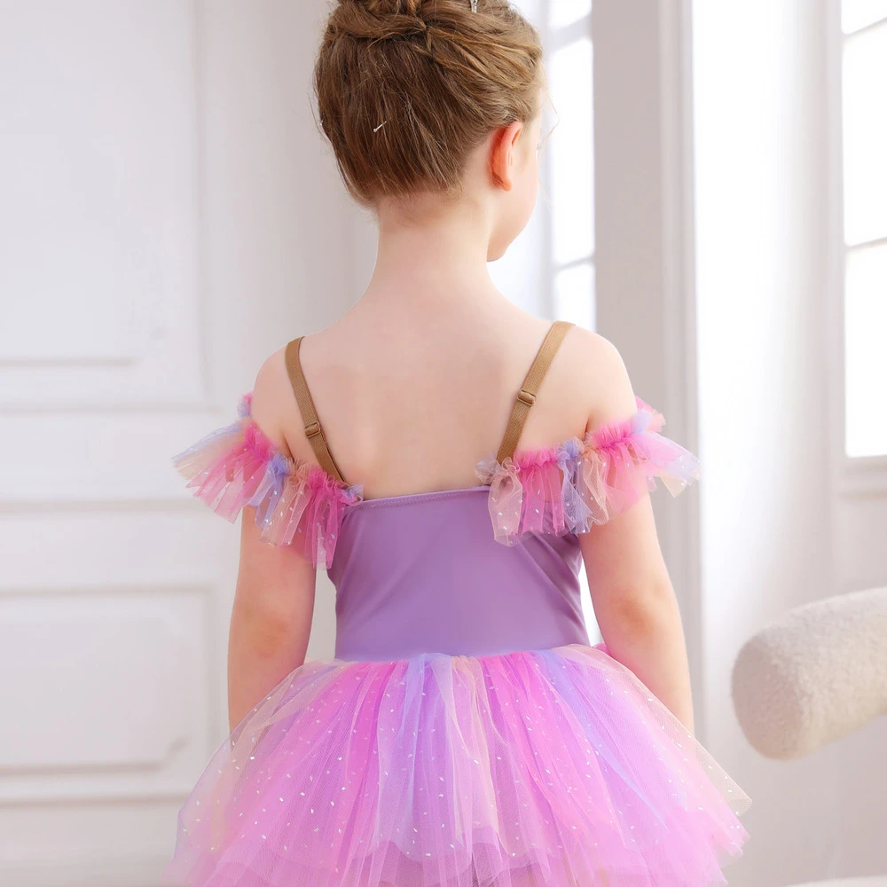 Vestido tut&uacute; de princesa con leotardo de ballet de encaje rosa para ni&ntilde;as-ALP023