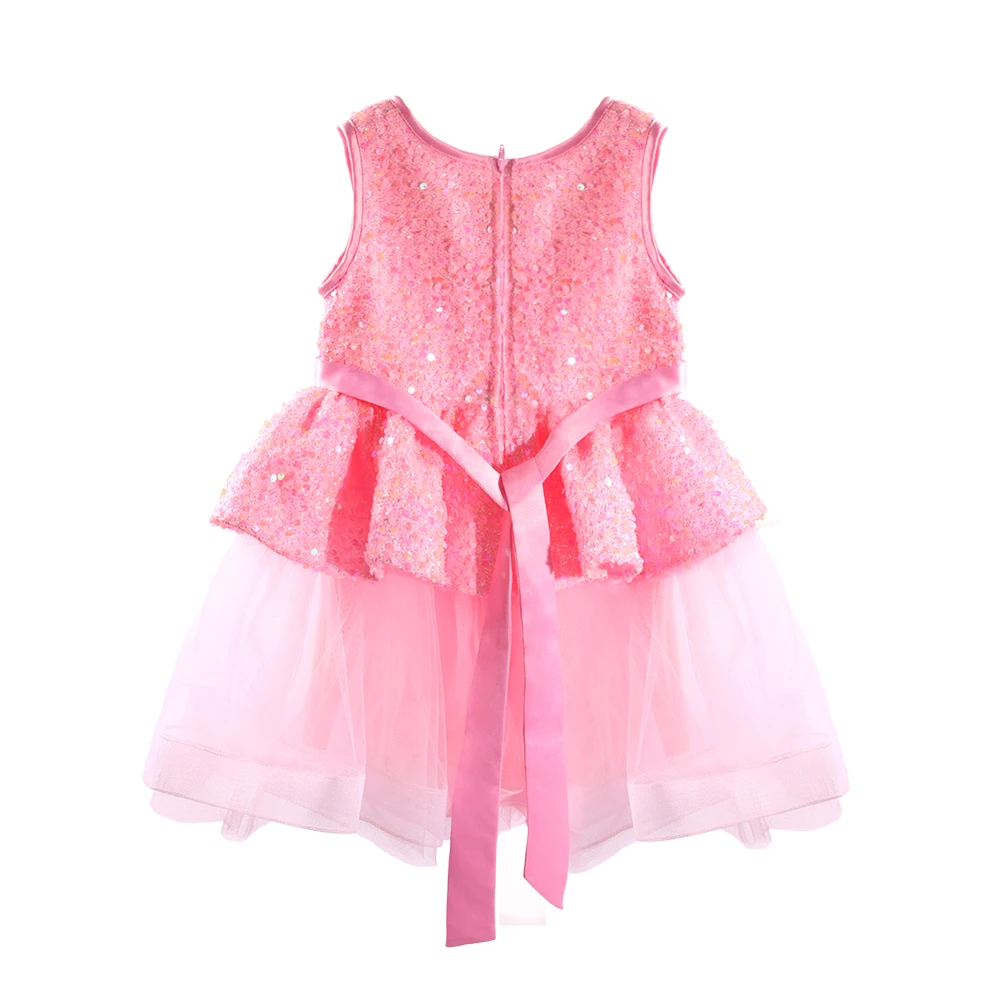 Vestido de princesa con lentejuelas rosa para ni&ntilde;as Bata-XGZ8002