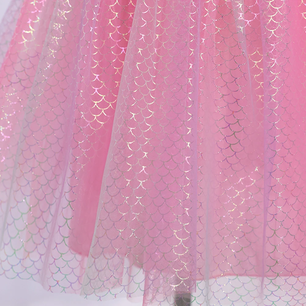 Princesa sirena rosa para ni&ntilde;as Vestido-ALP0113