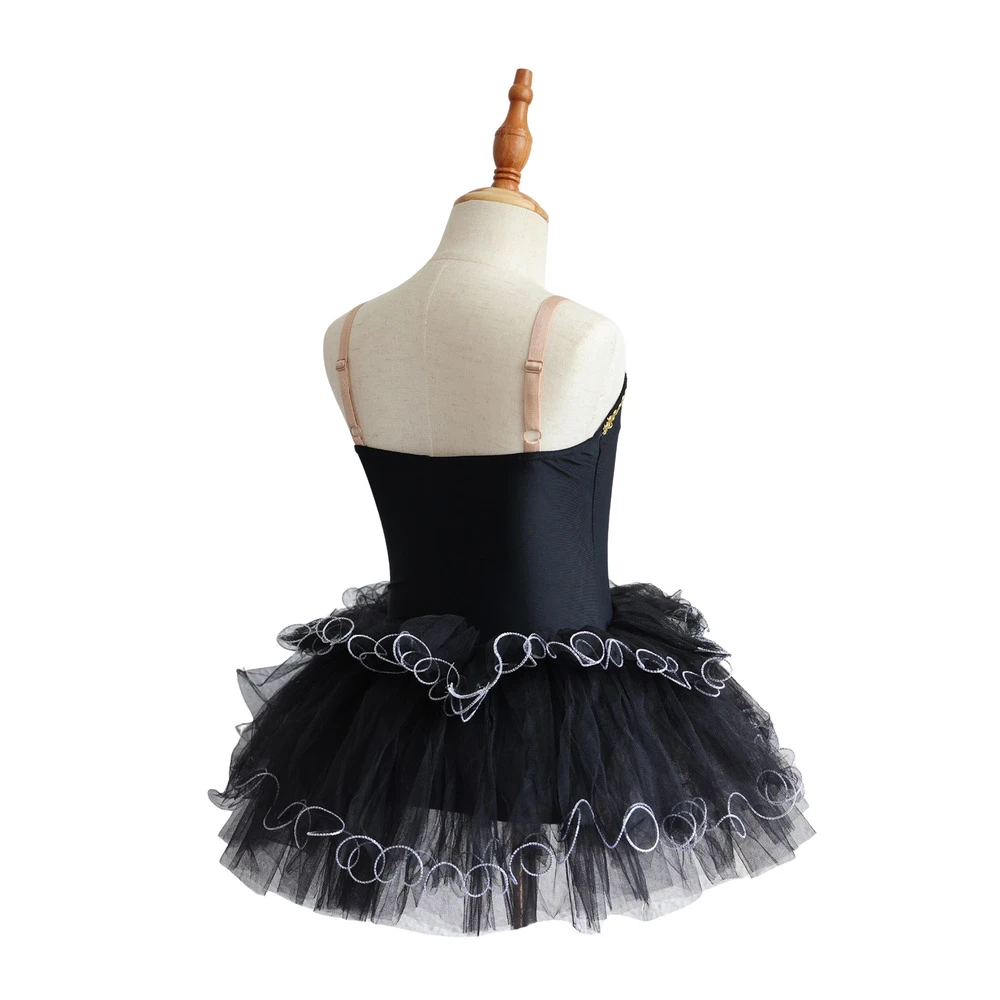 Vestido de tut&uacute; de ballet para ni&ntilde;as de encaje dorado Disfraz de actuaci&oacute;n esc&eacute;nica para ni&ntilde;os-ALP03