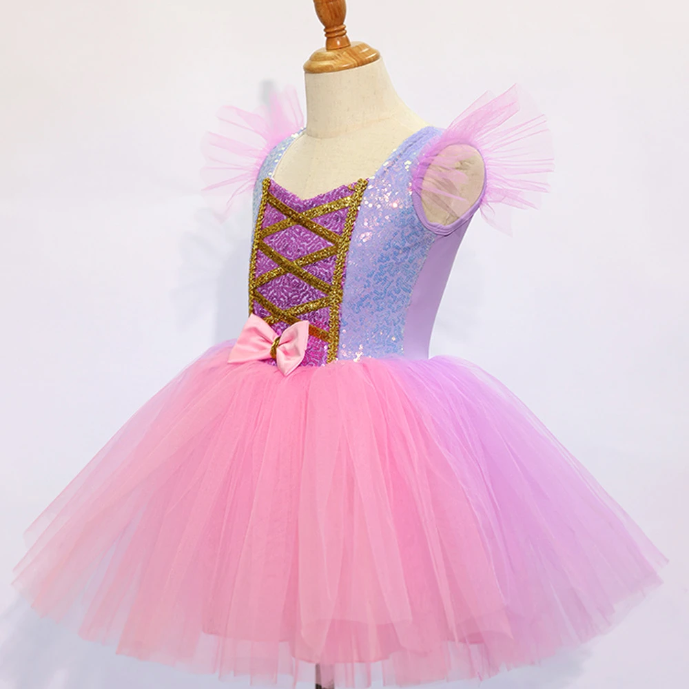 Vestido tut&uacute; de tul rosa morado para ni&ntilde;as, princesa informal para ni&ntilde;os Vestido-ALP0107