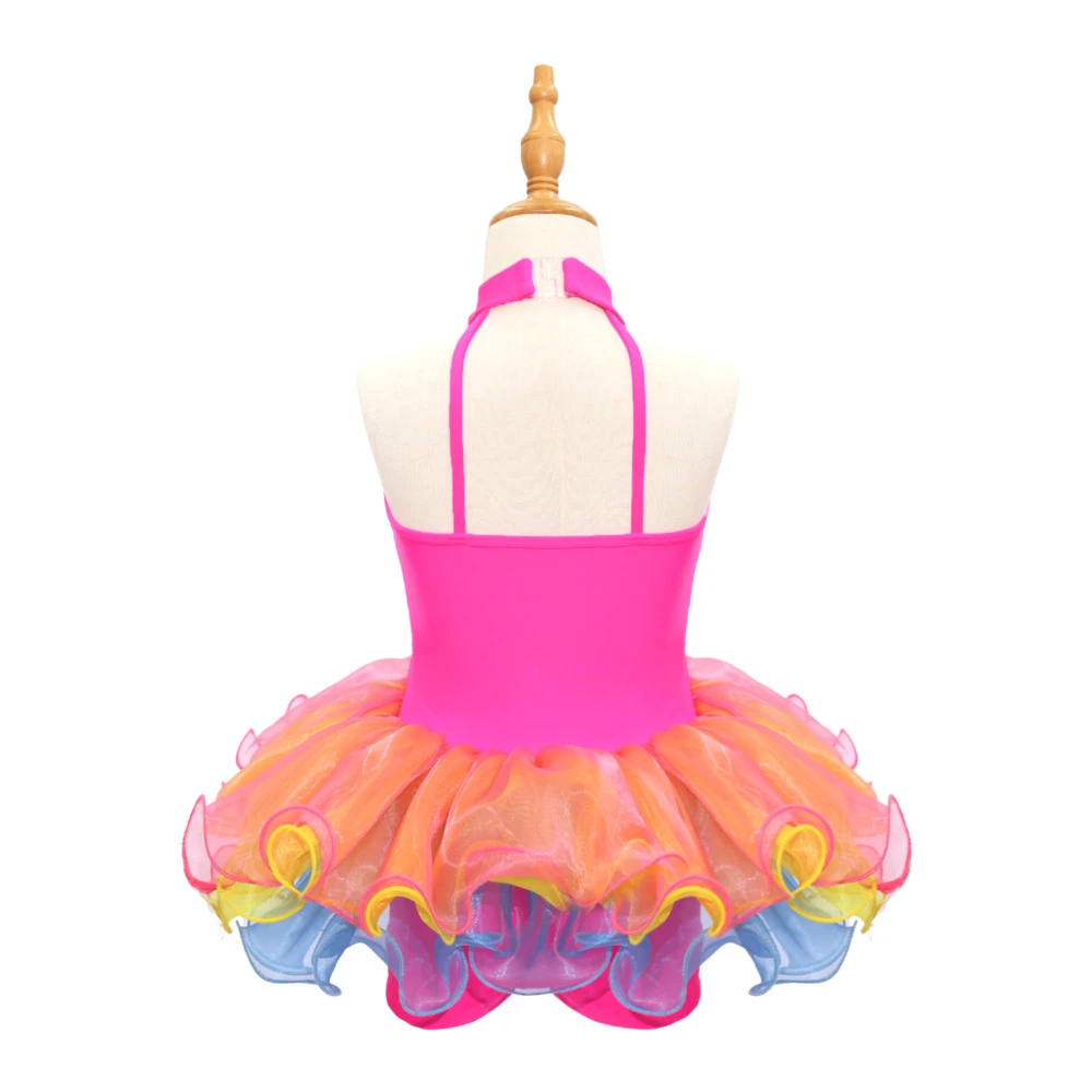 Traje de baile de jazz para ni&ntilde;os con lentejuelas arco&iacute;ris-JSP018