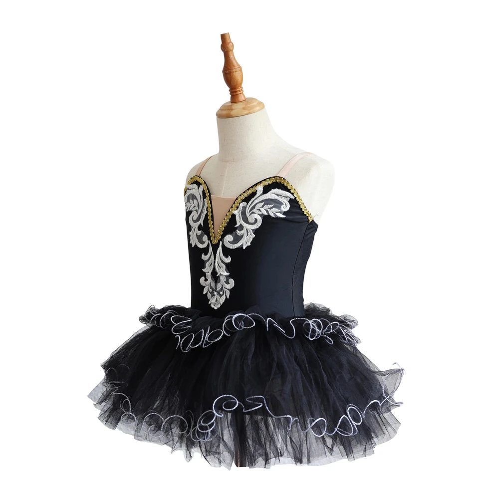 Vestido de tut&uacute; de ballet para ni&ntilde;as de encaje dorado Disfraz de actuaci&oacute;n esc&eacute;nica para ni&ntilde;os-ALP03
