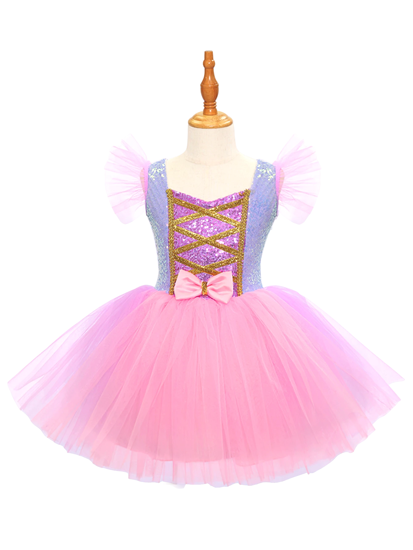 Vestido tut&uacute; de tul rosa morado para ni&ntilde;as, princesa informal para ni&ntilde;os Vestido-ALP0107