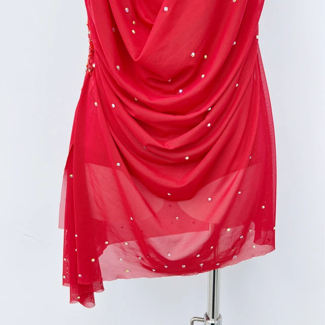 Vestido de danza l&iacute;rica halter rojo | G0105