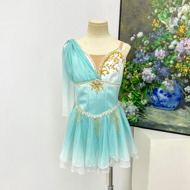 Vestido corto de ballet degradado verde menta | R1551