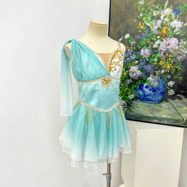 Vestido corto de ballet degradado verde menta | R1551