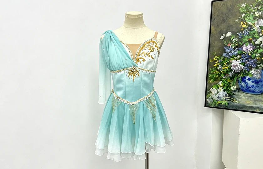 Vestido corto de ballet degradado verde menta | R1551