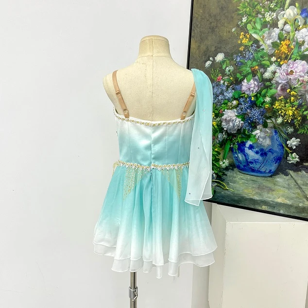 Vestido corto de ballet degradado verde menta | R1551