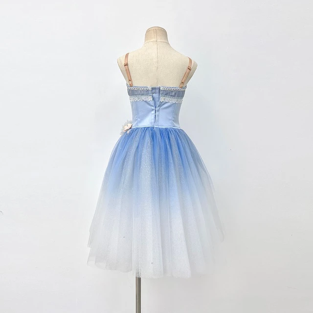 Vestido de tut&uacute; de ballet floral degradado azul | R1328