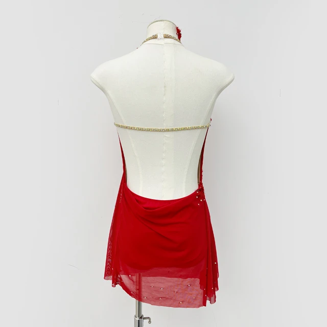 Vestido de danza l&iacute;rica halter rojo | G0105