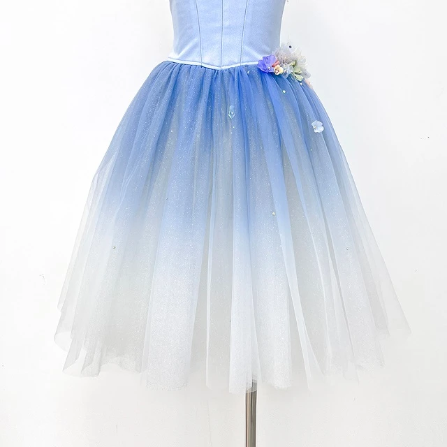 Vestido de tut&uacute; de ballet floral degradado azul | R1328