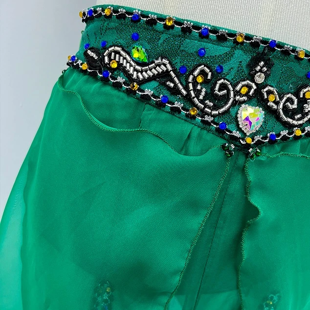 Traje de actuaci&oacute;n de ballet de dos piezas verde | R1312
