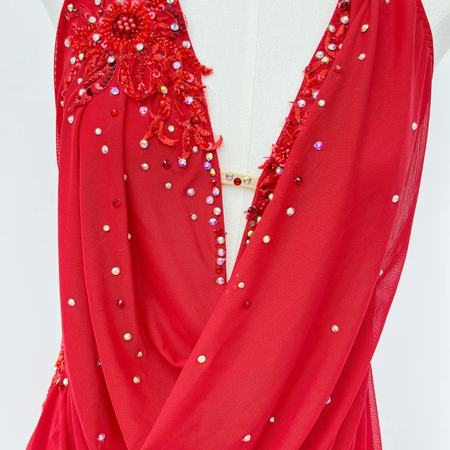 Vestido de danza l&iacute;rica halter rojo | G0105