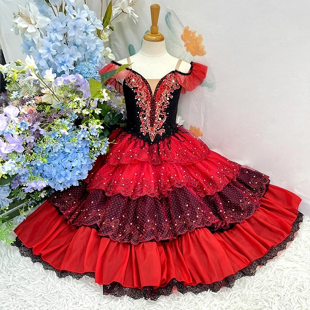 Vestido tut&uacute; de ballet rojo con personaje de Don Quijote | R0750