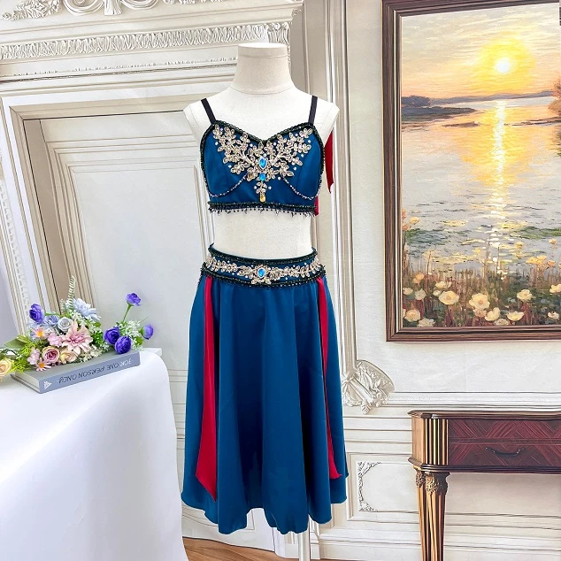 Disfraz de ballet de dos piezas con personaje en azul verdoso | R1212