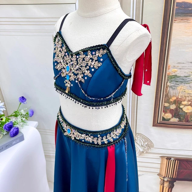 Disfraz de ballet de dos piezas con personaje en azul verdoso | R1212