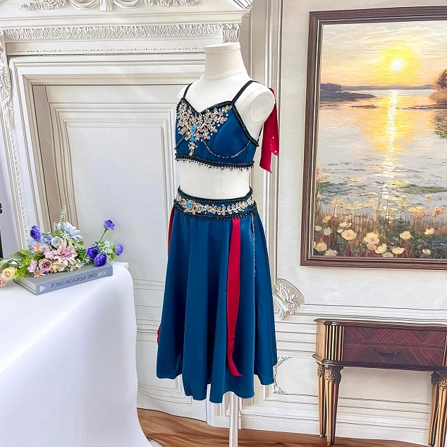 Disfraz de ballet de dos piezas con personaje en azul verdoso | R1212