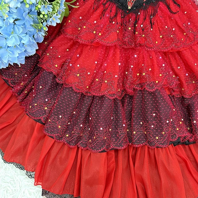 Vestido tut&uacute; de ballet rojo con personaje de Don Quijote | R0750