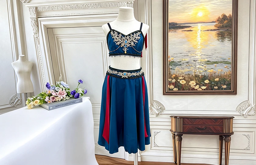 Disfraz de ballet de dos piezas con personaje en azul verdoso | R1212