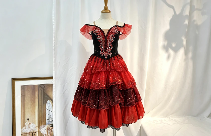 Vestido tut&uacute; de ballet rojo con personaje de Don Quijote | R0750