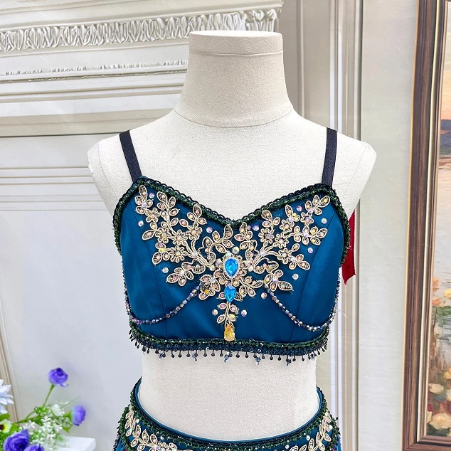 Disfraz de ballet de dos piezas con personaje en azul verdoso | R1212