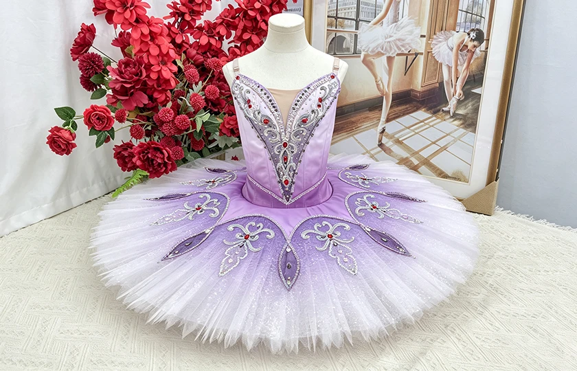 Tut&uacute; de panqueque de ballet profesional lavanda Ombre | T1509