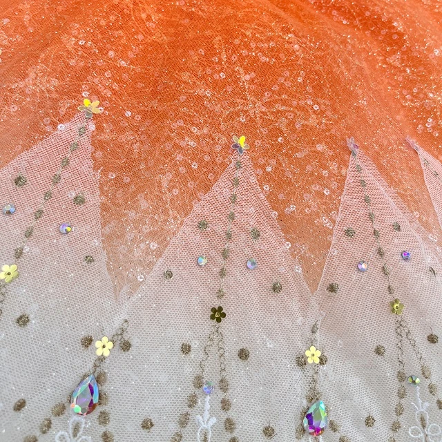Tut&uacute; tipo panqueque para competici&oacute;n de ballet Ombre amarillo y naranja | T1504