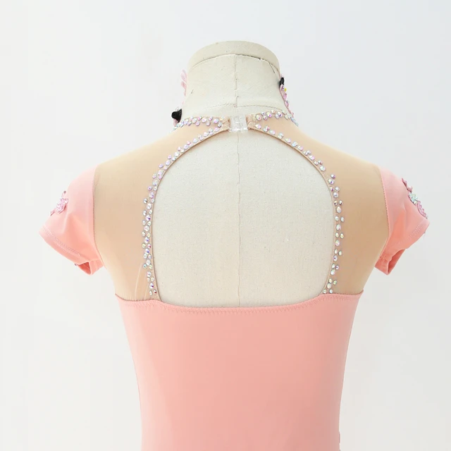 Vestido de baile l&iacute;rico con diamantes de imitaci&oacute;n florales rosas | BLC0482