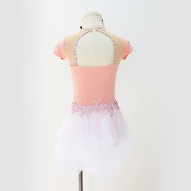 Vestido de baile l&iacute;rico con diamantes de imitaci&oacute;n florales rosas | BLC0482