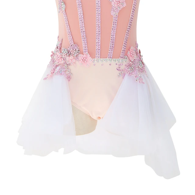 Vestido de baile l&iacute;rico con diamantes de imitaci&oacute;n florales rosas | BLC0482