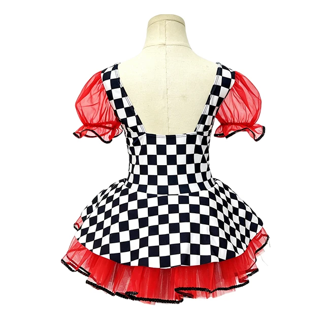 Black White Checkered with Red Sequin Heart Tutu Dress for Girls | XGZ0264