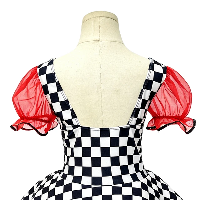 Black White Checkered with Red Sequin Heart Tutu Dress for Girls | XGZ0264